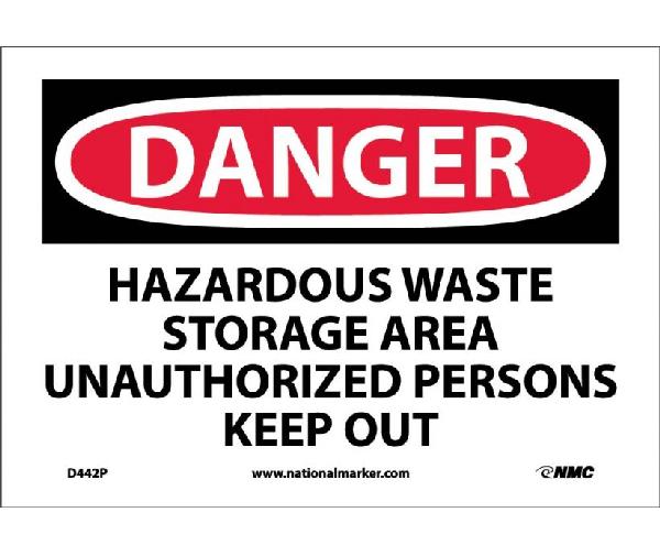 DANGER HAZARDOUS WASTE STORAGE AREA SIGN - Mutual Screw & Supply