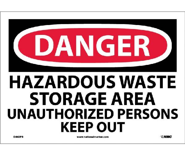 DANGER HAZARDOUS WASTE STORAGE AREA SIGN - Mutual Screw & Supply