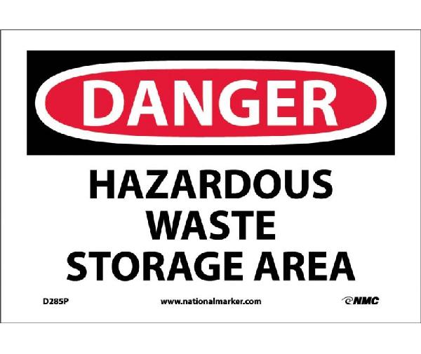 DANGER HAZARDOUS WASTE STORAGE AREA SIGN - Mutual Screw & Supply