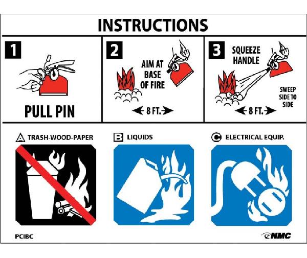 Fire Extinguisher Instructions Sign Mutual Screw And Supply