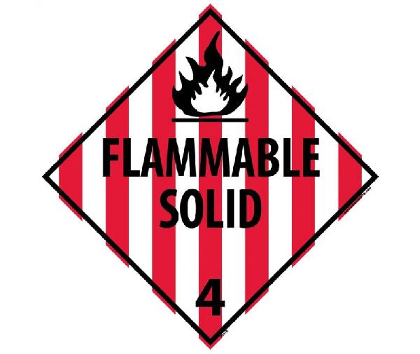 FLAMMABLE SOLID 4 DOT PLACARD SIGN - Mutual Screw & Supply