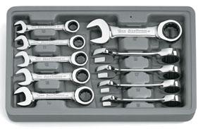 GearWrench 10pc Metric Stubby Combination Ratcheting Wrench Set