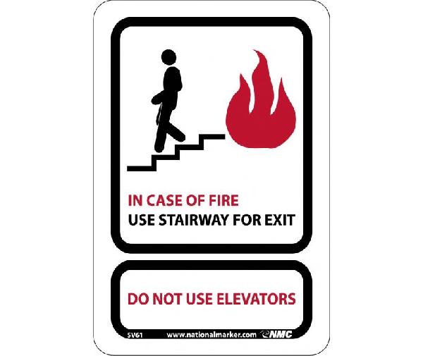 IN CASE OF FIRE USE STAIRWAY FOR EXIT SIGN - Mutual Screw & Supply