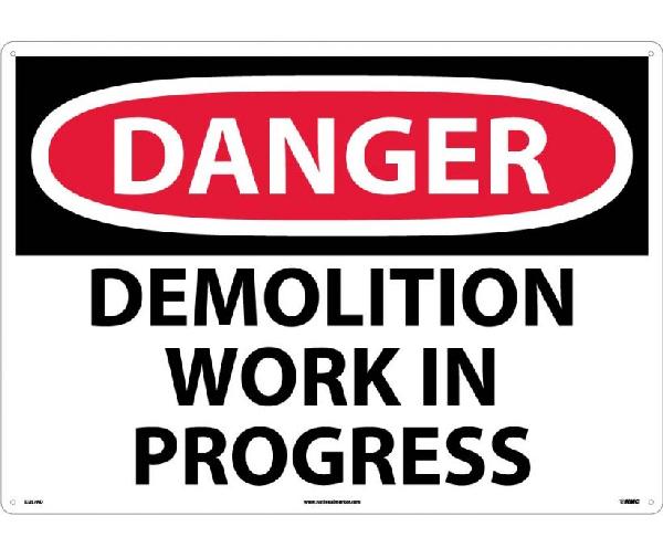 LARGE FORMAT DANGER DEMOLITION WORK IN PROGRESS SIGN - Mutual Screw ...