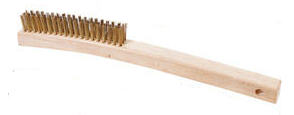 Magnolia Brush 14 Tempered Brass Curved Handle Scratch Wire Brush