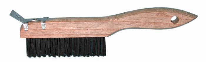 Magnolia Brush Economy Round Carbon Steel Shoe Handle Wire Brush (With Scraper)