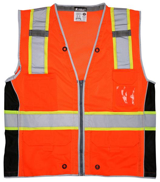 Orange and black safety vest hotsell