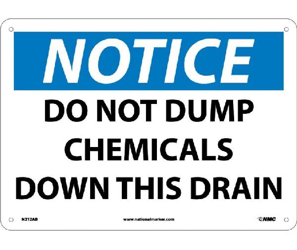 NOTICE DO NOT DUMP CHEMICALS SIGN - Mutual Screw & Supply