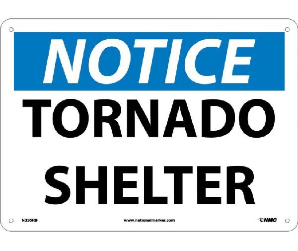 NOTICE TORNADO SHELTER SIGN - Mutual Screw & Supply