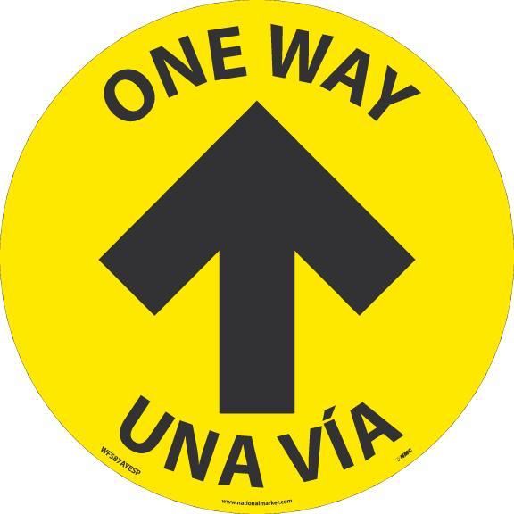 ONE WAY ARROW, BLACK/YELLOW, ENG/SP