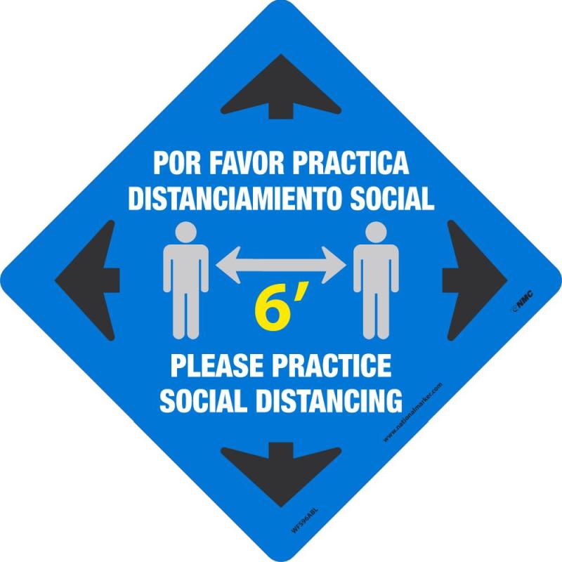 PRACTICE SOCIAL DISTANCING, BLUE, ENG/ESP