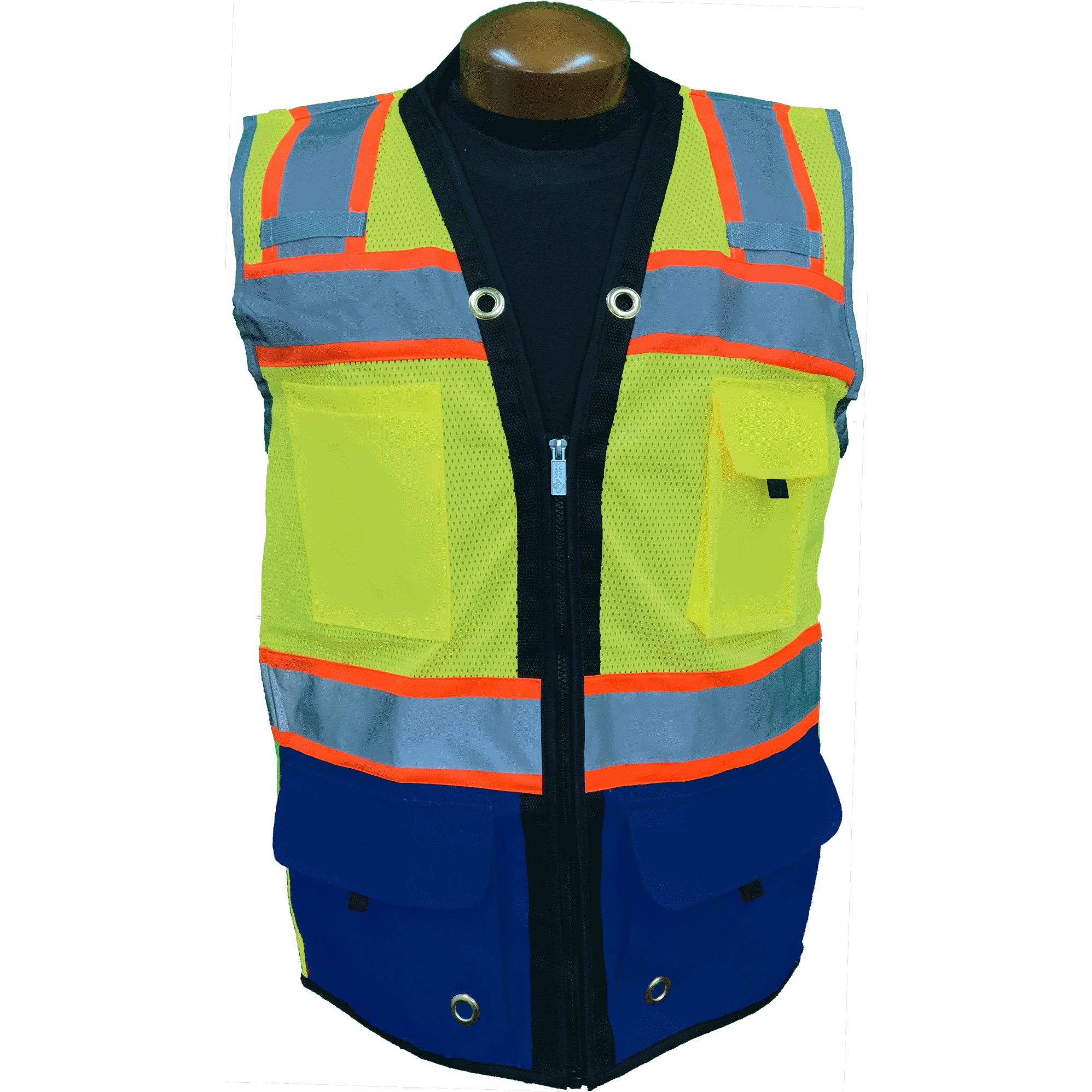 Premium Two Tone Surveyor Vest - Royal Blue