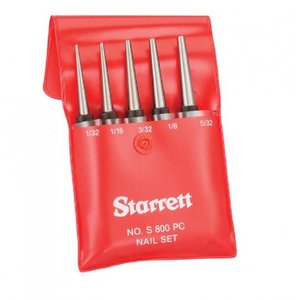 Starrett Square-Head Nail Set - 5 Piece